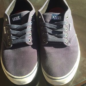 Navy blue and white vans